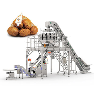 Máquina automática de recorte de redes de malla de bolsas de embalaje para cebollas papas cítricos frutas aguacates manzanas kiwis tomates y productos frescos