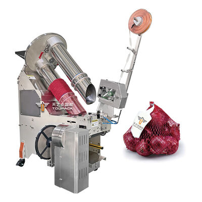 Máquina empacadora de bolsas de malla industrial para frutas cítricas y hortalizas de raíz