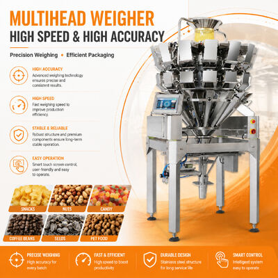 Máquina Envasadora de Alimentos para Perros | Báscula Multicabezal Especializada para Jerky de Tiras Largas y Palitos Masticables Anti-Obstrucción