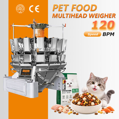 Máquina automática de pesaje y embalaje de alimentos secos para mascotas con pesaje multicabeza