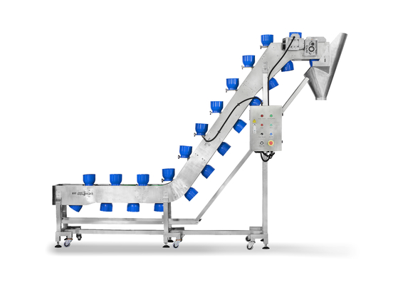 SUS304 1.5m3/h 0.8L PP ruedan transportador del elevador de la carne