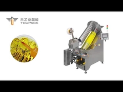 Máquina de embalaje de bolsas de malla de chocolate para monedas de oro con etiqueta de unión