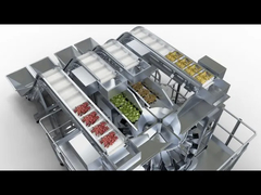 Máquina empacadora con pesadora multicabezal para productos mezclados de fruta deshidratada 4 en 1